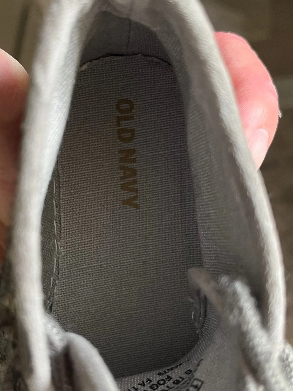 Old Navy Gray Knit High-Top Kids Sneakers with Tan Accents